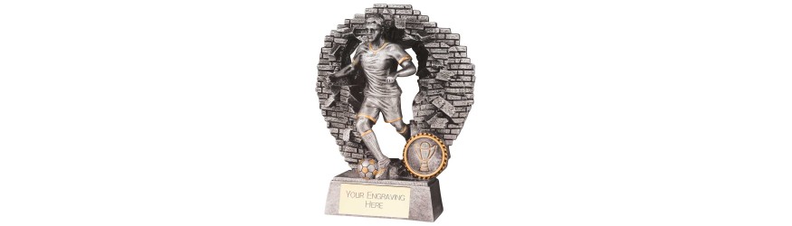 BLAST OUT MALE FOOTBALL RESIN TROPHY 5 SIZES 11CM - 23CM BLAST OUT MALE FOOTBALL RESIN TROPHY 5 SIZES 11CM - 23CM